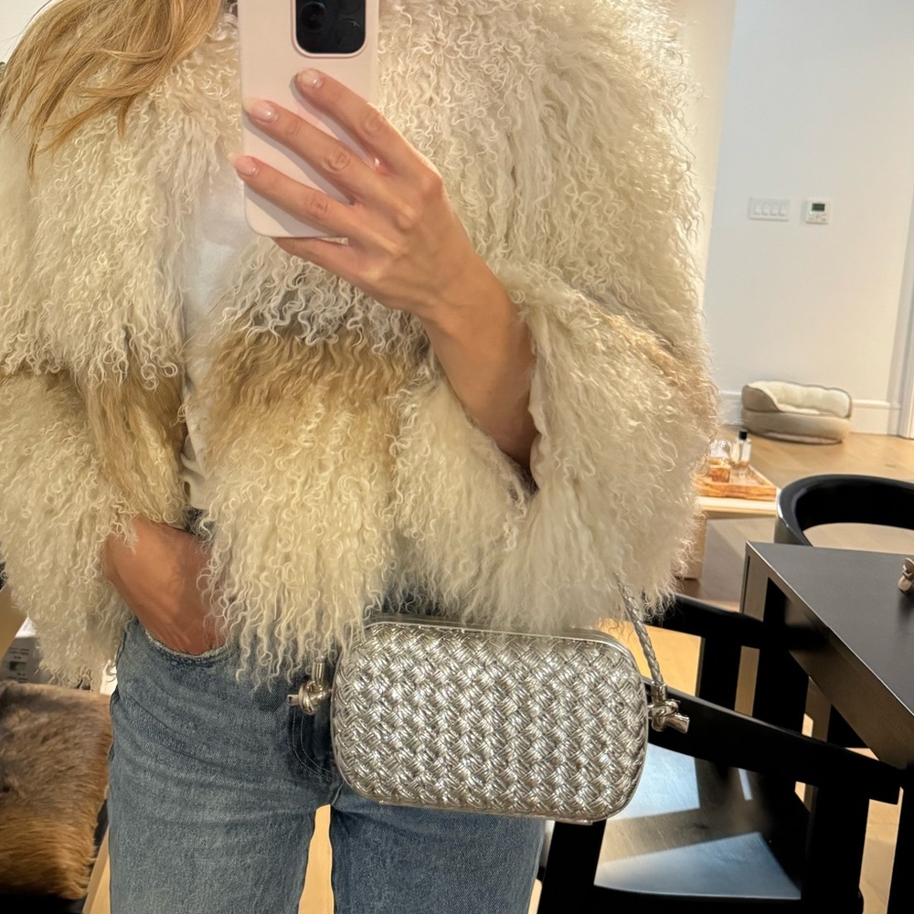 Bottega Veneta Knot Minaudiere Metallic Shoulder Bag